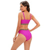 Bikini New 2 Piece Women Swimsuit Women's High Waist Bikini Set Fashion Puff Sleeve Swimwear Set Bathing Suits Solid Color Short Puff Sleeve Summer High Waist Cut Backless Bathing Suit Beachwear by Stevvex