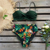Bikini Female Swimsuit Women Swimwear Push Up Bikinis Set High Waist Swimming Suits Two Piece Set Women Swimsuit Solid Printed Bikini Push-Up Pad Swimwear Set Beachwear Ruffled Bathing Suit by Stevvex