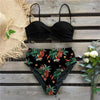Bikini Female Swimsuit Women Swimwear Push Up Bikinis Set High Waist Swimming Suits Two Piece Set Women Swimsuit Solid Printed Bikini Push-Up Pad Swimwear Set Beachwear Ruffled Bathing Suit by Stevvex