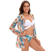 Bikini Women Push Up Swimsuit 3 Piece Bikini Set With Cover Up Women's Fashion 3 Piece Tie Dye Top Bikini Set Swimsuit Cover Up Skirt Swimwear Push Up Bather Swim Wear by Stevvex
