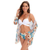 Bikini Women Push Up Swimsuit 3 Piece Bikini Set With Cover Up Women's Fashion 3 Piece Tie Dye Top Bikini Set Swimsuit Cover Up Skirt Swimwear Push Up Bather Swim Wear by Stevvex