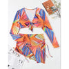 Bikini Women Push Up Swimsuit 3 Piece Bikini Set With Cover Up Women's Fashion 3 Piece Tie Dye Top Bikini Set Swimsuit Cover Up Skirt Swimwear Push Up Bather Swim Wear by Stevvex