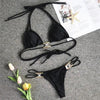Shiny Diamond Bikini Push Up Halter Swimsuit Female Crystal Swimwear Women Bathing Suit New Women's Crystal Diamond Swimsuit High Cut Bikini Set Straps Two Piece Bathing Suit by Stevvex