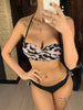 Bikini Sets Solid Color Swimsuit Mid-Waist Gather Cup Bikinis Women Swimwear Female Bathing Suits Beach wear Two Piece Swimsuits Triangle Bikini swimsuits for Women by Stevvex