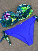 Bikini Sets Solid Color Swimsuit Mid-Waist Gather Cup Bikinis Women Swimwear Female Bathing Suits Beach wear Two Piece Swimsuits Triangle Bikini swimsuits for Women by Stevvex