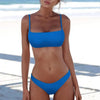 Red Micro Bikini Set Women Swimming Suit Padded Bra Bikini Two-Piece Swimwear Thong Bathing Suit Swimsuit Women's Ribbed Scoop Neck Bikini Thong Bathing Suit Two Piece Swimsuit by Stevvex