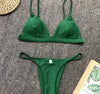Micro Mini Bikini Swimwear Women Halter Push Up Bikini Set Padded Bra Women's Underwired Triangle Bathing Two Pieces Swimsuit Bikini Set Swimsuit Bandage Swim Suit by Stevvex