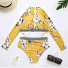 Surfing Swimsuit For Women Bikini Long Sleeve Swimwear Tiger Print Push Up Summer Bath Suit Two Piece Surfing Rash Guard Bikini Long Sleeve Swimsuit Set by Stevvex