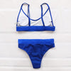 High Waist Bikinis Ribbed Swimwear Women Push Up Swimsuits Women's Scoop Neck Swimsuits High Waist Bikini Sets 2 Piece Bathing Suit Solid Strap Bathing Suit Female Set by Stevvex
