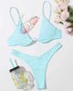 Neon V-bar Underwired Bikini Female Ribbed Swimsuit Women Swimwear Two-pieces Bikini set Push up Bathing Suit by Stevvex