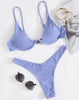 Neon V-bar Underwired Bikini Female Ribbed Swimsuit Women Swimwear Two-pieces Bikini set Push up Bathing Suit by Stevvex