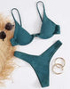 Neon V-bar Underwired Bikini Female Ribbed Swimsuit Women Swimwear Two-pieces Bikini set Push up Bathing Suit by Stevvex