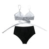 Modern Floral Bikini 2 Pieces Flower Print Bikini Set Women Crisscross High Waist String 2 Piece Bathing Suits High Waist Women's Swimsuit Shorts Solid Bikini Floral Summer Bikini Set by Stevvex