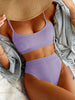 High Waist Bikinis Swimwear Women Push Up Swimsuits Solid High Waist Bikini Sets Sporty Two Pieces Swimsuit Scoop Neck Bathing Suits for Women Ribbed Bathing Suits High Cut Summer Beachwear by Stevvex