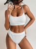 High Waist Bikinis Swimwear Women Push Up Swimsuits Solid High Waist Bikini Sets Sporty Two Pieces Swimsuit Scoop Neck Bathing Suits for Women Ribbed Bathing Suits High Cut Summer Beachwear by Stevvex