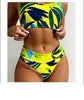 Push Up Women Bikinis Swimwear Women's Bathing Suits Push Up Halter Bandage Bikini Floral Printing Swim Bottoms Two Piece Swimsuits Women Swimsuits Bathing Suit Halter Leaf Print Beach Wear Plus Size by Stevvex