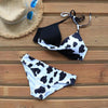 Push Up Women Bikinis Swimwear Women's Bathing Suits Push Up Halter Bandage Bikini Floral Printing Swim Bottoms Two Piece Swimsuits Women Swimsuits Bathing Suit Halter Leaf Print Beach Wear Plus Size by Stevvex