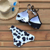 Push Up Women Bikinis Swimwear Women's Bathing Suits Push Up Halter Bandage Bikini Floral Printing Swim Bottoms Two Piece Swimsuits Women Swimsuits Bathing Suit Halter Leaf Print Beach Wear Plus Size by Stevvex