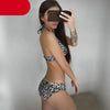 Push Up Women Bikinis Swimwear Women's Bathing Suits Push Up Halter Bandage Bikini Floral Printing Swim Bottoms Two Piece Swimsuits Women Swimsuits Bathing Suit Halter Leaf Print Beach Wear Plus Size by Stevvex