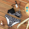 Push Up Women Bikinis Swimwear Women's Bathing Suits Push Up Halter Bandage Bikini Floral Printing Swim Bottoms Two Piece Swimsuits Women Swimsuits Bathing Suit Halter Leaf Print Beach Wear Plus Size by Stevvex