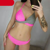 Push Up Women Bikinis Swimwear Women's Bathing Suits Push Up Halter Bandage Bikini Floral Printing Swim Bottoms Two Piece Swimsuits Women Swimsuits Bathing Suit Halter Leaf Print Beach Wear Plus Size by Stevvex