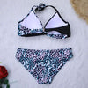 Push Up Women Bikinis Swimwear Women's Bathing Suits Push Up Halter Bandage Bikini Floral Printing Swim Bottoms Two Piece Swimsuits Women Swimsuits Bathing Suit Halter Leaf Print Beach Wear Plus Size by Stevvex