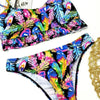 Halter Bikini Bandage Swimsuit Solid Swimwear Sport Liquid Metallic Shiny String Bikini 2 Piece Swimsuit Set Women Shiny Bikini Set Bathing Suit Push Up Two-piece Suit by Stevvex