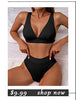 High Waist Bikinis Swimwear Women Push Up Swimsuits Solid High Waist Bikini Sets Sporty Two Pieces Swimsuit Scoop Neck Bathing Suits for Women Ribbed Bathing Suits High Cut Summer Beachwear by Stevvex