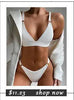 High Waist Bikinis Swimwear Women Push Up Swimsuits Solid High Waist Bikini Sets Sporty Two Pieces Swimsuit Scoop Neck Bathing Suits for Women Ribbed Bathing Suits High Cut Summer Beachwear by Stevvex