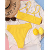 High Waist Bikinis Swimwear Women Push Up Swimsuits Solid High Waist Bikini Sets Sporty Two Pieces Swimsuit Scoop Neck Bathing Suits for Women Ribbed Bathing Suits High Cut Summer Beachwear by Stevvex