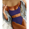 High Waist Bikinis Swimwear Women Push Up Swimsuits Solid High Waist Bikini Sets Sporty Two Pieces Swimsuit Scoop Neck Bathing Suits for Women Ribbed Bathing Suits High Cut Summer Beachwear by Stevvex