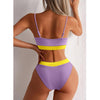 High Waist Bikinis Swimwear Women Push Up Swimsuits Solid High Waist Bikini Sets Sporty Two Pieces Swimsuit Scoop Neck Bathing Suits for Women Ribbed Bathing Suits High Cut Summer Beachwear by Stevvex