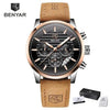 Luxury Steel Sports Men's Watches Business Design Leather Band Wrist Watch Military Quartz by Stevvex