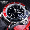 2021 Fashion Black Red Sport Mens Watches Luxury Luminous Hands Watch Elegant Leather Strap Design by Stevvex