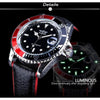 2021 Fashion Black Red Sport Mens Watches Luxury Luminous Hands Watch Elegant Leather Strap Design by Stevvex