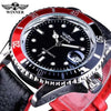 2021 Fashion Black Red Sport Mens Watches Luxury Luminous Hands Watch Elegant Leather Strap Design by Stevvex