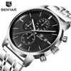 2021 New Business Men Watch Full Steel Quartz Luxury Casual Waterproof Leather Sports Male Wristwatch by Stevvex