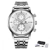 2021 New Business Men Watch Full Steel Quartz Luxury Casual Waterproof Leather Sports Male Wristwatch by Stevvex
