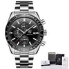 Luxury Men Stainless Steel Quartz Watch Accurate Timing Waterproof Analog Chronograph Men's Quartz Watches by Stevvex