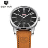 Business Fashion Men Watches Brown Luxury Military Leather Band Wristwatches Date Week Display Watch by Stevvex