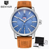 Business Fashion Men Watches Brown Luxury Military Leather Band Wristwatches Date Week Display Watch by Stevvex