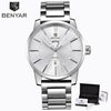 Business Fashion Men Watches Brown Luxury Military Leather Band Wristwatches Date Week Display Watch by Stevvex