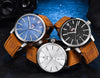 Business Fashion Men Watches Brown Luxury Military Leather Band Wristwatches Date Week Display Watch by Stevvex