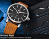 Business Fashion Men Watches Brown Luxury Military Leather Band Wristwatches Date Week Display Watch by Stevvex