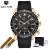 Casual Men's Watches Chronograph Modern Analog Quartz Waterproof Sports Watches Rubber Strap Business Wrist Watches For Men by Stevvex