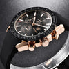 Casual Men's Watches Chronograph Modern Analog Quartz Waterproof Sports Watches Rubber Strap Business Wrist Watches For Men by Stevvex