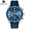 Casual Men's Watches Chronograph Modern Analog Quartz Waterproof Sports Watches Rubber Strap Business Wrist Watches For Men by Stevvex