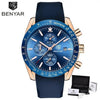 Casual Men's Watches Chronograph Modern Analog Quartz Waterproof Sports Watches Rubber Strap Business Wrist Watches For Men by Stevvex