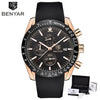 Casual Men's Watches Chronograph Modern Analog Quartz Waterproof Sports Watches Rubber Strap Business Wrist Watches For Men by Stevvex