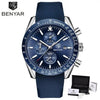Casual Men's Watches Chronograph Modern Analog Quartz Waterproof Sports Watches Rubber Strap Business Wrist Watches For Men by Stevvex
